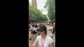 In the midst of a moving crowd of protesters, Melbourne, Australia