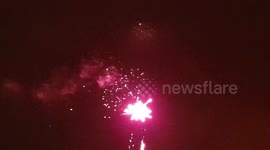 Fireworks launching into the night sky for guy forks night in Flackwell Heath