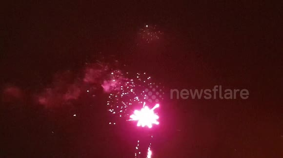 Fireworks launching into the night sky for guy forks night in Flackwell Heath
