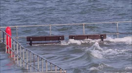 Record tide in Kent gives jetty users real 'sea view'