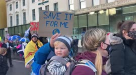 Kids take part in climate strike in Glasgow, UK