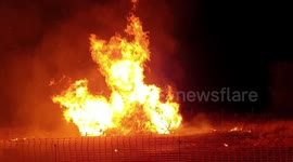 Bonfire was keeping the crowds warm before the fireworks at Flackwell Heath