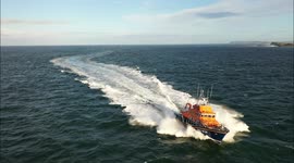 Dramatic Drone Footage of RNLI Life Boat At Speed On Atlantic Ocean