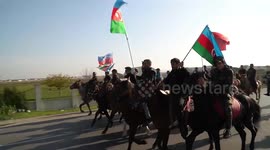 Victory Day scenes in Baku, Azerbaijan