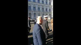 Armistice Day. Veterans of all ranks and ages march at the Cenotaph in Whitehall, London.