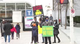 Protest in Support of Farmers in Vancouver, BC, Canada
