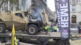 Extinction Rebellion protesters boo and heckle military processions during Lord Mayor's Show in City of London