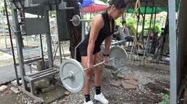 Female bodybuilder enjoys first public workout as Covid-19 restrictions ease in Thailand