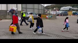 Family of Illegal Migrants At Dover Docks Being Taken To A Coach