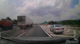 RECKLESS DRIVING: Reckless driver crosses the white line after missing his turn (Dashcam Video)