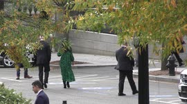President of the United States Joe Biden walks over to the Eisenhower Executive Office Building to deliver remarks at the annual Tribal Nations Summit in Washington, DC on November 15, 2021