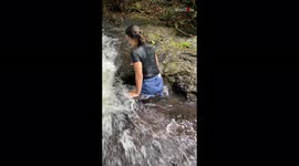 'Brave woman enters 'teleporting rock' while exploring waterfall in Brazil'