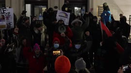 Protest outside the Courthouse in Kenosha Wisconsin for the Kyle Rittenhouse trail