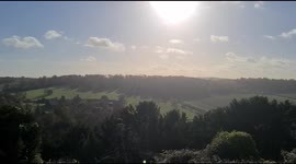 Hot weather in November Sun was bright over the countryside