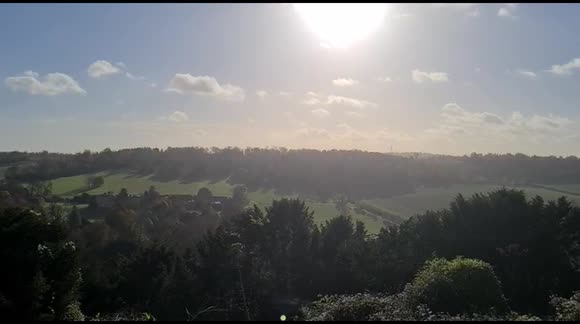 Hot weather in November Sun was bright over the countryside