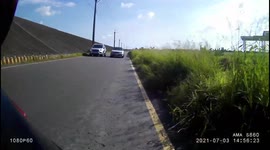 CLOSE CALL: Vehicle almost wipes out moped rider when attempting to overtake (Dashcam Video)