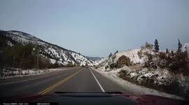 Stolen truck front cam. Truck crosses double solid lines and passes on curve.
