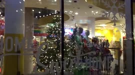 Peppa Pig sighting in Leicester Square dressed for Christmas - London