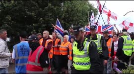 Far-right EDL protest in Lincoln, UK