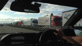 Twenty-seven mile queue of lorries near Dover