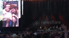 Wheelchair-bound man gets to meet idol on stage