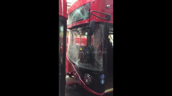 Bus collision in London's West End