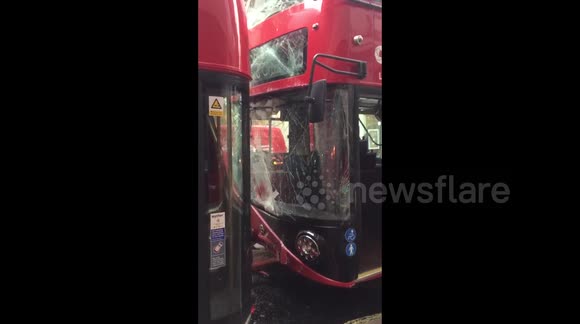 Bus collision in London's West End