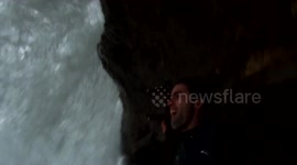 Big wave in Biarritz lighthouse