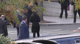 Joe Biden walks from the White House to deliver remarks
