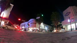 Time lapse of people shopping in downtown Hermosillo Mexico, at night walking among the lights of the city a few weeks before Christmas and New Years. Daily life. State of Sonora border with Arozina United States