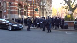Mourners gathered outside Westminster Cathedral following the funeral mass for Sir David Amess MP