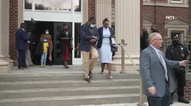 Ahmaud Arbery's parents and family leave Georgia courthouse as jury enter deliberations over his killing