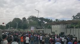 Ethiopians held peaceful demonstration in Addis Ababa, at the gate of British Embassy .