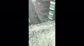 Hailstorm hits the state of Santa Caterina, Brazil