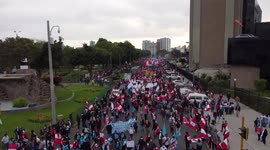 Peruvians ask for the president's vacancy. Aerial shots from Lima