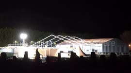 Lights flicker at the gates of Gwrych Castle as I'm a Celebrity crews battle through the night to get the show back on air