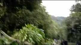Landslide in the Elafluente village of Aguas Verdes, Peru