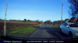 Close call school boy cyling