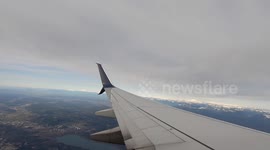 Flights and views from an Airplane taking off from Seattle