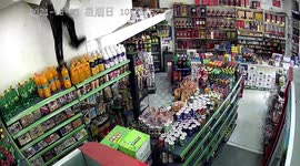 Girl falls through supermarket’s ceiling in southern China