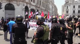 Peruvians march against the presidential vacancy in Lima