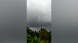 Waterspout forms off southwestern Philippine coast