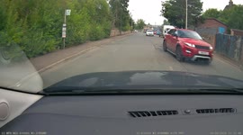 Lazy van driver enters double mini roundabout from wrong side of road