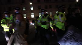 Kill the Bill protestor falls after being pulled by MET police