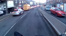 Heart-stopping footage shows teenager narrowly missing being mown down by driver