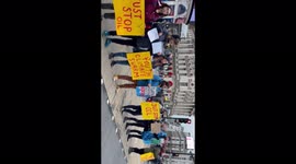 ‘We do not want to disturb you, but there is no other way!’ Climate activist exclaimed in the middle of a main road at Piccadilly Circus as Youth Climate Strike blocks road for 7 minutes