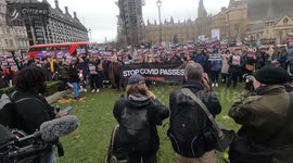Anti-health passports protest in Parliament Square