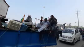Farmers on the way back to their home from Ghazipur boarder after the year long protest against farm laws called off