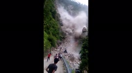 Huge landslide makes spectators run for their lives in Nepal