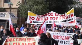 Workers' unions hold demo in Athens against government's new state budget